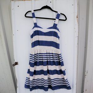Blue striped Dee and Ray midi dress size small